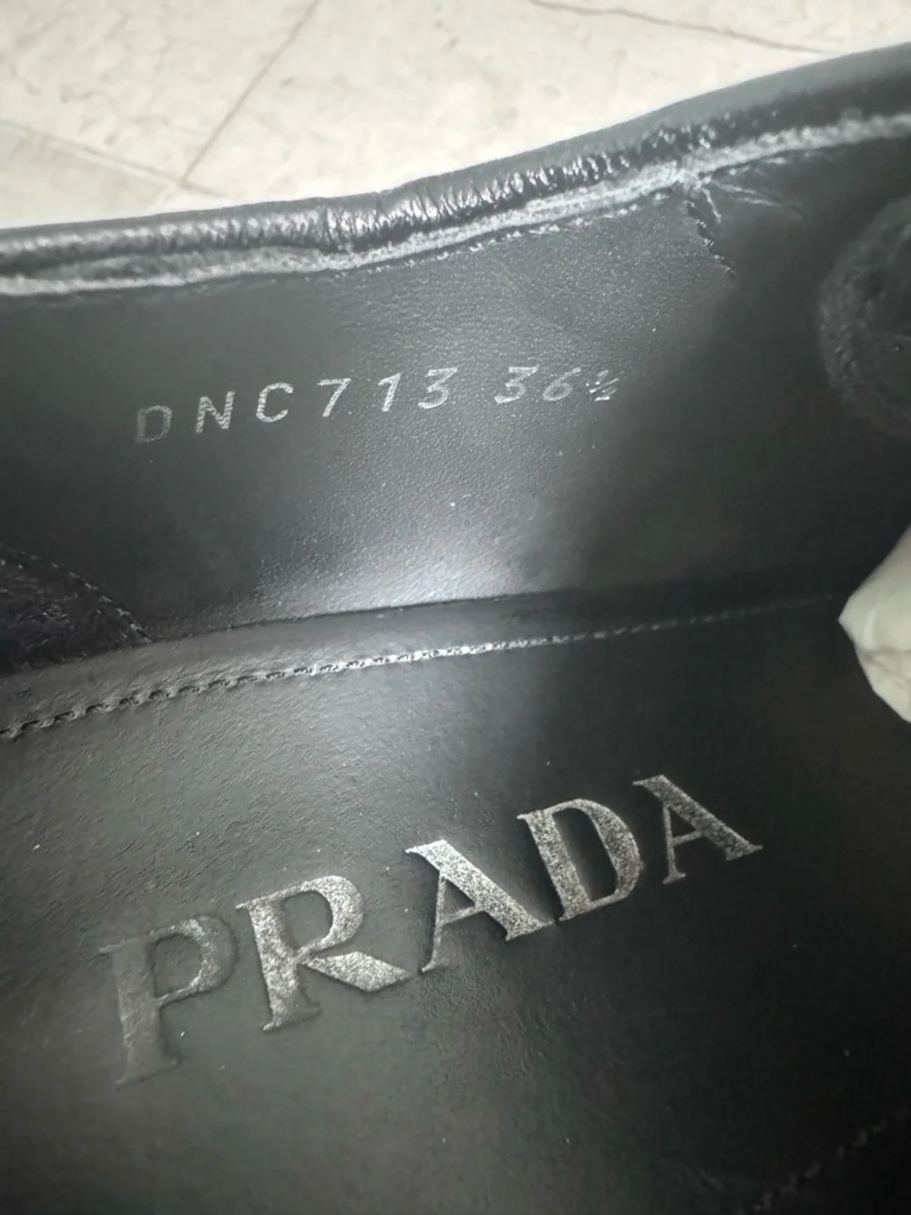 Prada Black Leather Derby Shoes size 36.5 with box - Picture 9 of 17